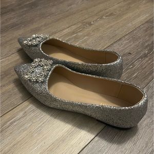 Silver Glitter Flats